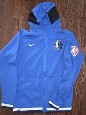 NBA Royal Blue Full-Zip Hoodie with Team Patches